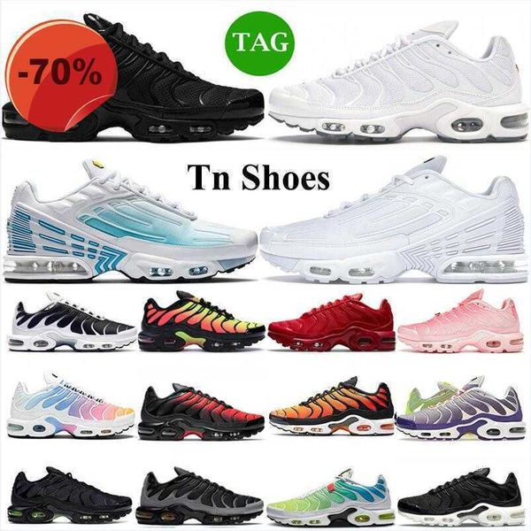 

sandals 3 tn plus running shoes mens trainers chaussures triple white black laser blue bred hyper violet silver red smoke grey outdoor sport