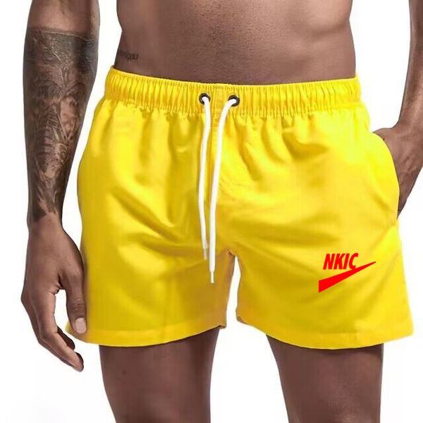 

2023 summer shorts men quick drying fitness short breathable casual beach shorts mens shorts elastic waist solid 13 color, White;black