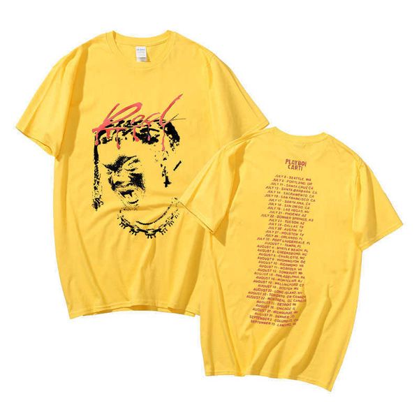 

men's t-shirts rap playboi carti new album whole lotta red graphic print t shirt short sleeve men women vintage tshirt mens hip hop tsh, White;black