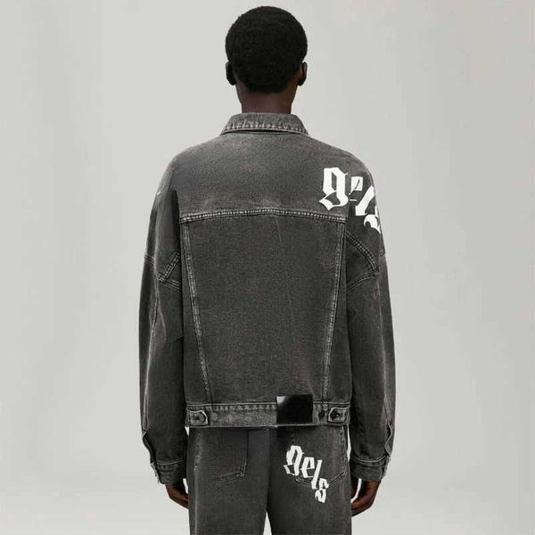 

fashion denim jacket men women sanskrit printed cardigan denims coat designer jackets hip hop casual sportswear, Black;brown