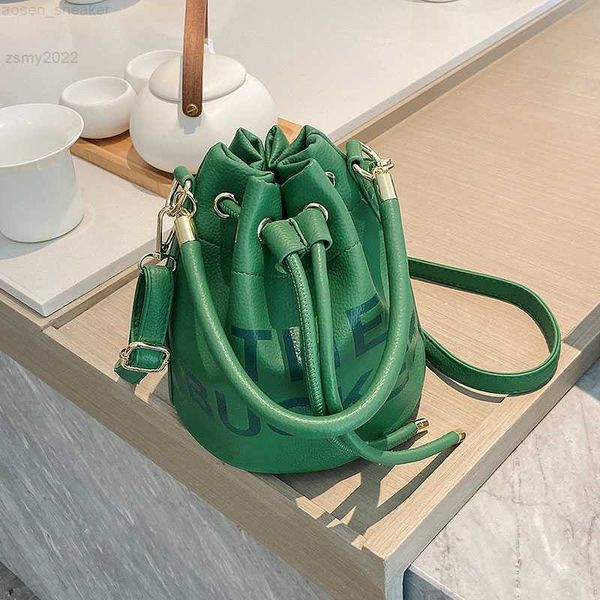 

2022 fashion bucket bags ladies shoulder handbags crossbody letters prints drawstrings cute small