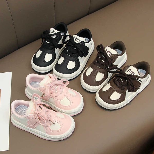 

sneakers children sneakers lace-up sporty four seasons leisure kids casual shoes 26-36 fashion comfy school boys girls board shoe g230217, Black;red