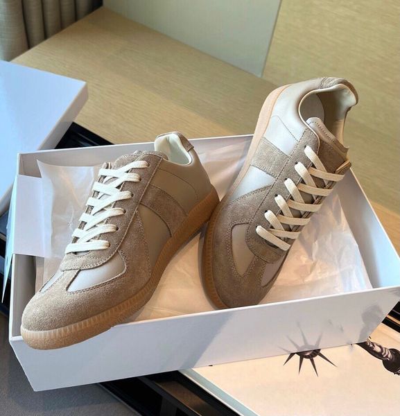 

fashion design maisons men sneakers shoes suede leather trainers rubber sole sports men's white runner stitching low-outdoor casual sho, Black