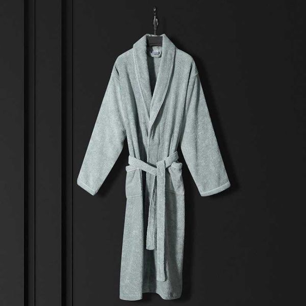

nightgown bathrobe women's cotton towel material thickened plain color terry bathrobe men's and couples' home clothes