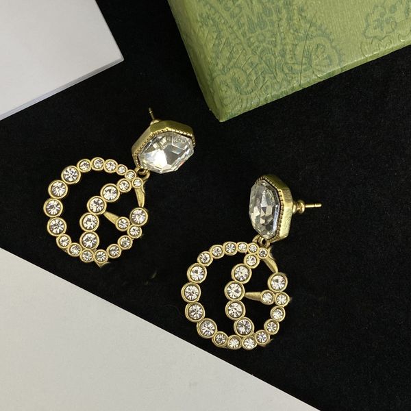 

diamond letter dangle charm earrings for women love s925 silver need earring jewelry supply, Golden