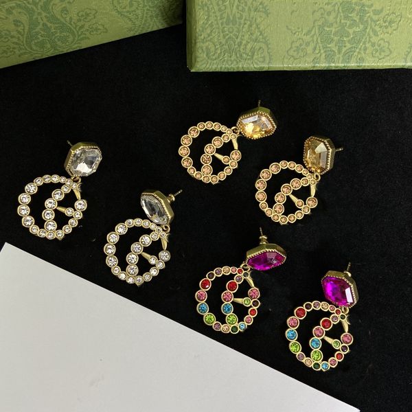 

diamond letter dangle charm earrings for women love s925 silver need earring jewelry supply, Golden