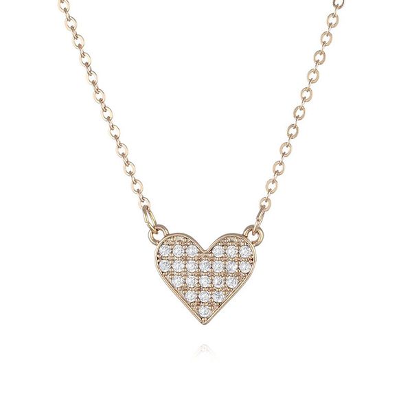 

simple zircon love pendant necklace womens cuban link chain designer jewlery mens iced out chains chrome heart coco crystal stones fast ship, Silver