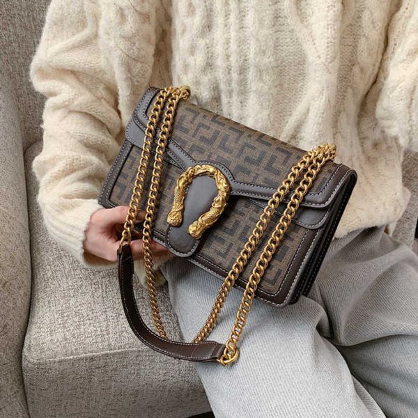

women's bag women's fashion chain shoulder versatile letter small square bags 50%off black white purses handbag one-shoulder handb