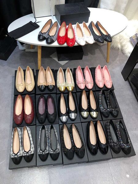 

bow ballet flats shoes dress shoes seasonal cowhide casual summer beach half fashion woman loafers designers luxury quilty size 35-39, Black