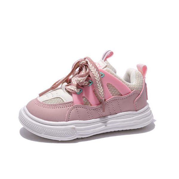 

sneakers dome cameras girls kids sport shoes breaable spring autumn versatile lace-up striped 2022 pink boys assorted ld sneakers cute fashi, Black;red