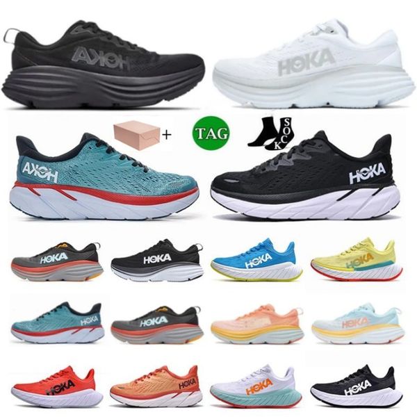 

hoka one bondi 8 running shoes sneakers clifton 8 trainer with box