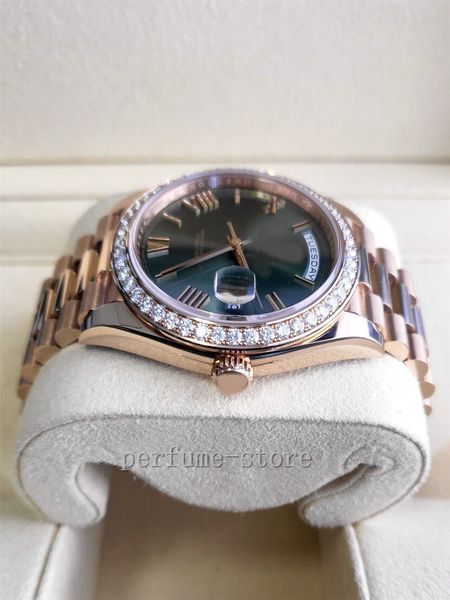 

luxury wristwatch automatic 2023 qc brand rose gold | olive 'anniversary' | 228345rbr | 2022 on the official website, Slivery;brown