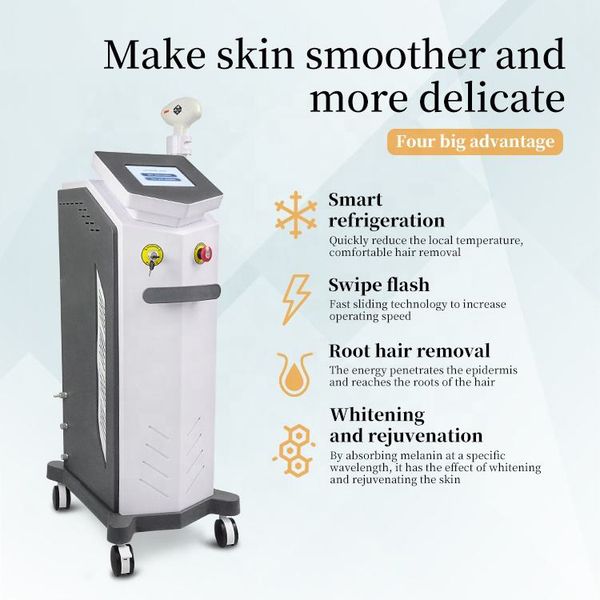

808 diode laser hair removal instrument device bar germany stack hair removal and pn skin rejuvenation, Black