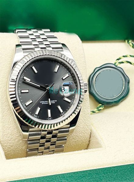 

2023 diver sport wristwatch datejust 41 126334 rhodium dial stainless steel box booklet brand new men's automatic watch, Slivery;brown