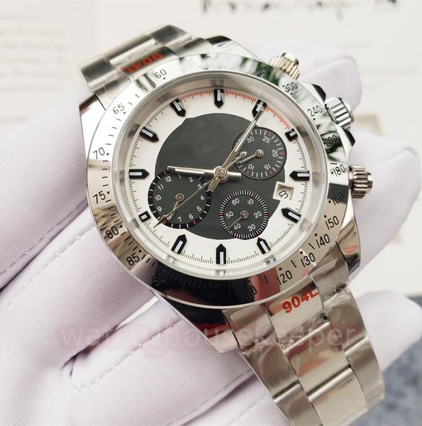 

2023 business men's watch 40mm multi-dial stainless steel 904l watch chain waterproof sapphire luminous fashion watch, Slivery;brown