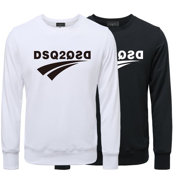 

men's hoodies dsq2 men's autumn and winter letter-printed sweater men's casual loose round neck long-sleeved versatile, Black