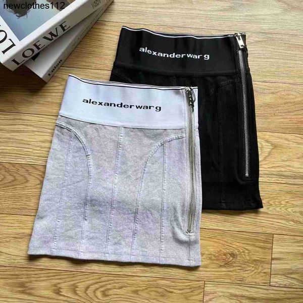 

wangs letter elastic alexander waist skirt elegant same style suit wrap short skirt women, White