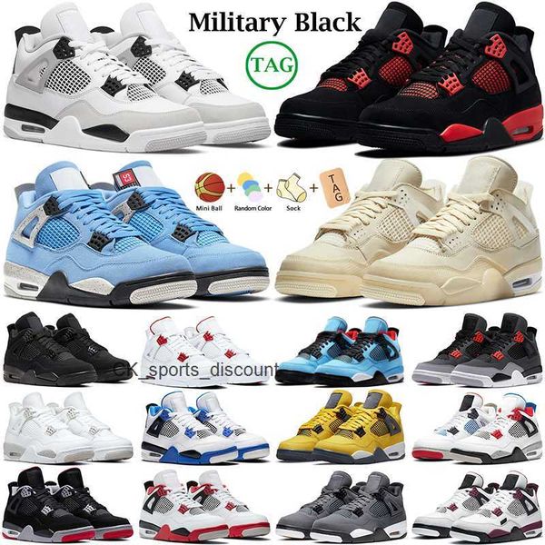

2023 jumpman 4 4s basketball shoes university blue tech white sail white cement pure money red thunder pony hair guava ice sneakers women