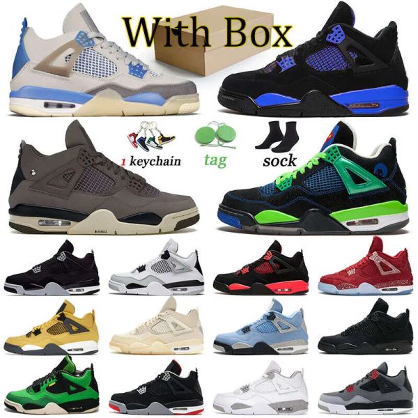

2023 jumpman 4 blackcat basketball shoes mens womens designer sneaker j off 4s retro sail mililtrary black cat midnight navy offs ow pink j4