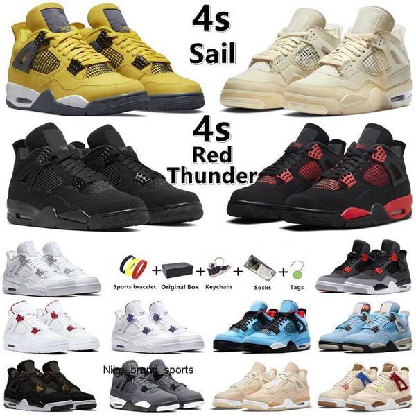 

4 4s men women basketball shoes red thunder zen master black cat infrared sail lightning university blue taupe haze white oreo mens trainer