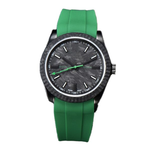 

men's watch watches automatic mechanical carbon fiber dog tooth ring tungsten steel case 2836 movement frog rubber strap montre mens wa, Slivery;brown