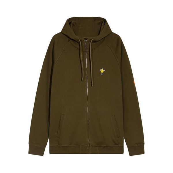 

23ss zipper embroidery hoodies men women sweatshirt autumn winter, Black;brown