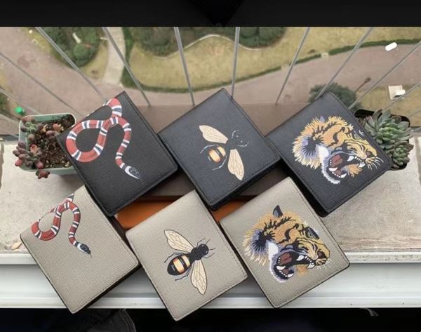 

wallet purse card holder designer wallets purses mens leather animals tiger head snake bee horsebit purse womens wallet clutch bags passport, Red;black