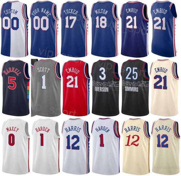 

printed city earned basketball p.j tucker jersey 17 furkan korkmaz 30 deanthony melton 8 danuel house jr 25 montrezl harrell 5 georges niang, Black;red
