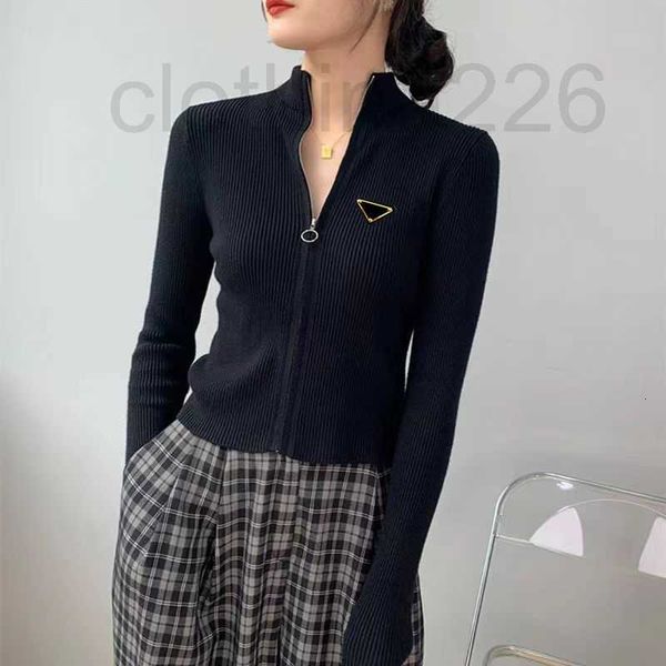 

designer womens knits tees women cardigan sweater with zippers short style lady slim jumpers shirt design s-xl vd9f 2r3k, White