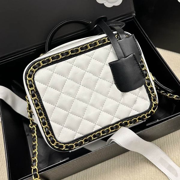 

trunk classic women makeup bag large capacity multi chain hardware leather quilted luxuries handbag crossbody designer bag multi pochettes s