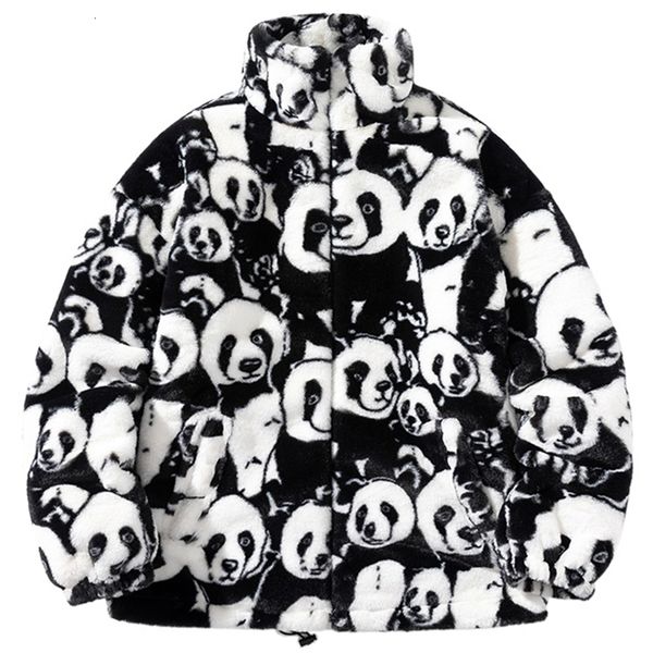 

men s jackets autumn cute panda plush jacket men clothing fashion causal streetwear warm zip up coat outerwear male female plus size 5xl 23, Black;brown