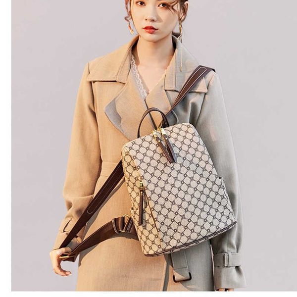 

school bags leather backpack new versatile women's travel high capacity trend