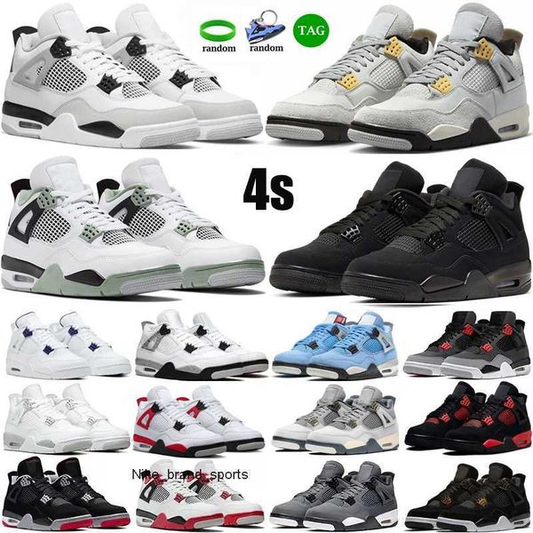 

4 4s men women basketball shoes mens outdoors military black cat red thunder pn dust seafoam trainers outdoor sports sneakers eur 36-47