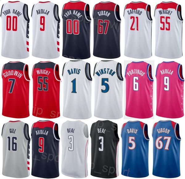 

printed earned city basketball deni avdija jerseys 9 corey kispert 24 kristaps porzingis 6 daniel gafford 21 monte morris 22 bradley beal 3, Black;red