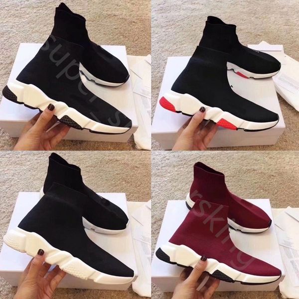 

new triple s knit socks shoes 2.0 trainer high race runners mens women designer sneaker black white casual trainers sneakers 35-45