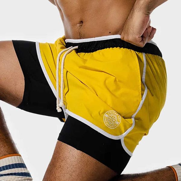 

men's shorts 2022 new men's casual double layer jogger training 2 in 1 shorts men summer quick dry male fitness room sweat shorts, White;black