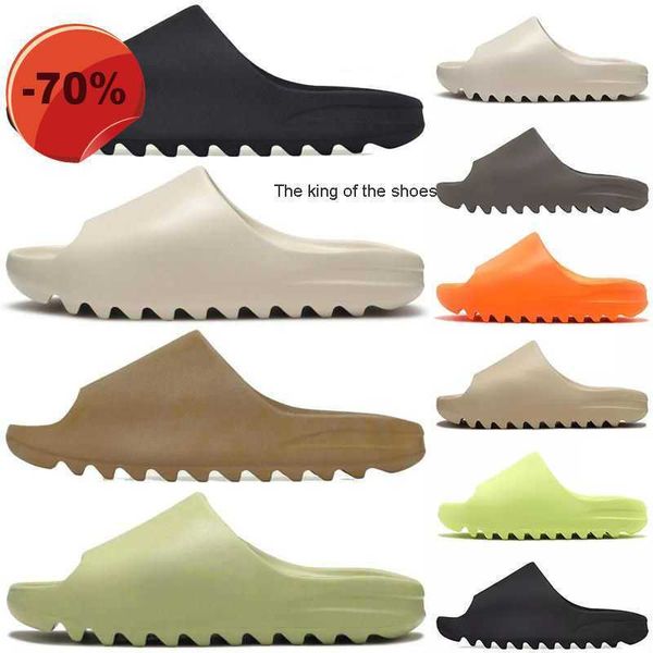 

2023 the highest version on market slides slippers desert sand earth brown bone white glow green enflame orange ochre resin soot 2022, Black