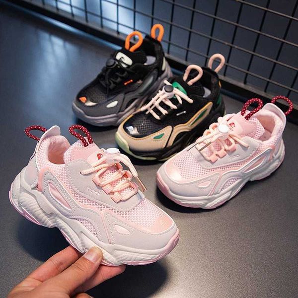 

sneakers kids sneakers new 2022 spring boys girls running shoes brand baby toddler leather shoes walking shoes fashion platform shoes g23021, Black;red