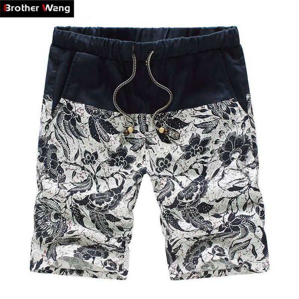 

men's shorts 2020 summer new men's fashion casual shorts straight loose haii bermuda floral shorts male brands plus size 4xl 5xl j, White;black