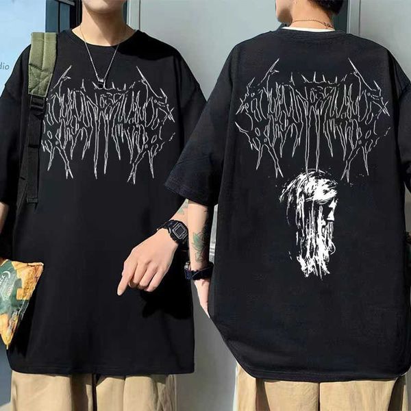 

men's t-shirts rapper ghostemane squeeze graphic tshirt streetwear mens hip hop short sleeve tshirt men women oversized pure cotton t s, White;black