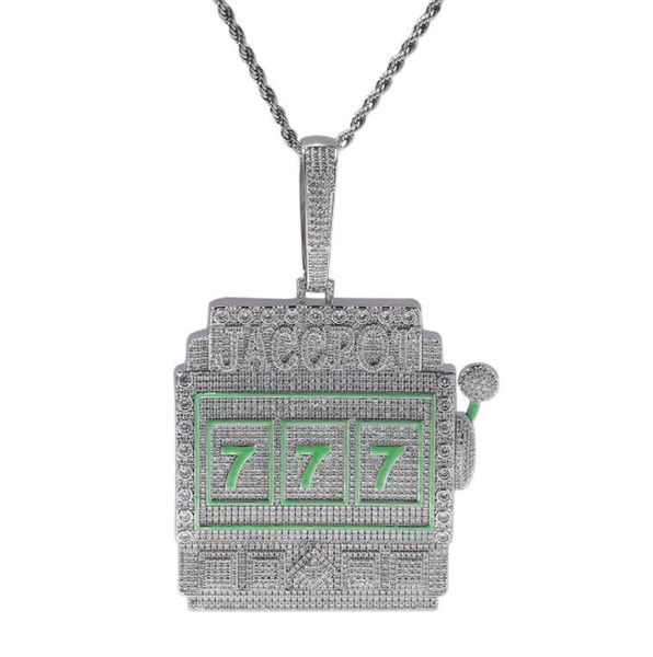 

hip hop necklaces aaaaaa cz stone paved bling ice qut big size pendant high grade copper set men jewelry, Silver