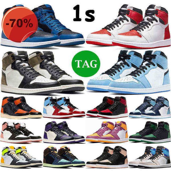 

sandals designer og basketball shoes 1 1s men sneakers women bred mocha panda chicago outdoor mens womens sports trainers shoe, Black