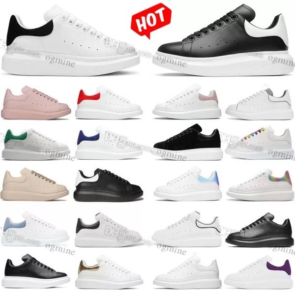 

new mcqueens designer shoes designer woman shoe leather lace up men fashion platform oversized sneakers white black mens womens luxury ve zm