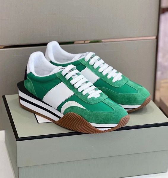 

men james sneaker shoes side stripe trainer suede nylon skateboard walking chunky rubber sole lace up comfort footwaer eu38-46 shoebox