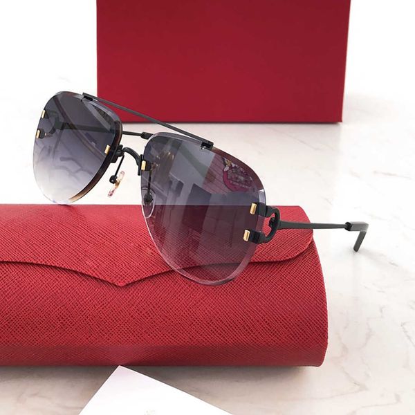 

2023 luxury brand design sunglasses women men new fashion frameless female outdoor male sunglasses box for ladies sun glasses shades uv400 w, White;black