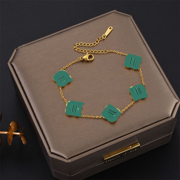 

designer bracelets titanium steel gold four-leaf clover fritillary bracelet female european and american style fashion simple light luxury, Golden;silver