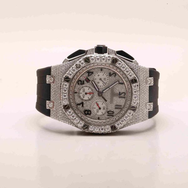 

wristwatches luxury custom bling iced out watches white gold plated moiss anite diamond watchess 5a replication mechanical oxog, Slivery;golden