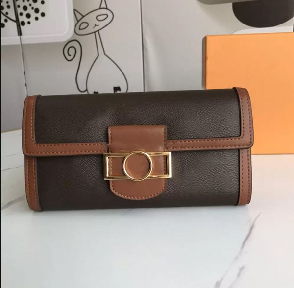 

dauphine wallet woman metal hasp coin purses fashion mini short and long wallets leather card holders luxurys designers classic coins purse, Red;black