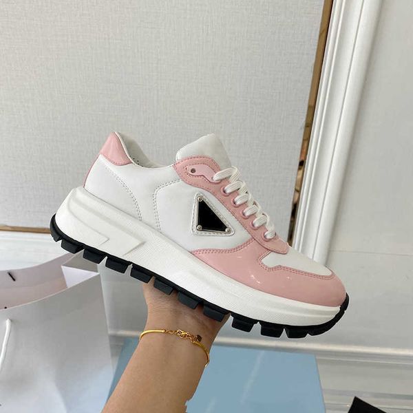 

shoes p's 2023 new genuine leather men's casual shoes metal color block thick soled sports women's all season versatile small, Black