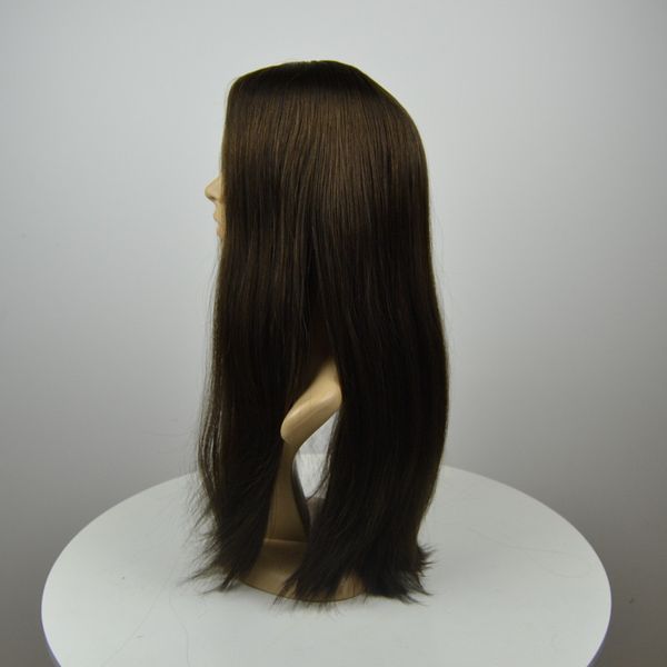 

stock 6#jewish wig no layer kosher wigs style 2 mongolian human hair style 2 multi-directional 12-20 inch 130% density sheitels, Black;brown